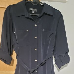 The Limited Navy Collared Midi Dress